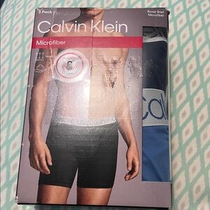 Calvin Klein Men's Microfiber Boxer Briefs - Black and Blue Pack